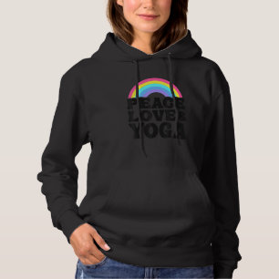 Peace Love & Yoga Rainbow Retro Hippie Yoga Hoodie