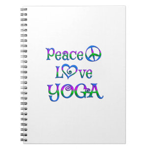 Peace Love Yoga Spiral Notebook