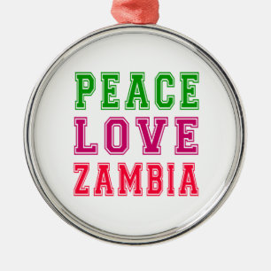 Peace Love Zambia. Metal Tree Decoration