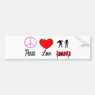 peace love zombies bumper sticker