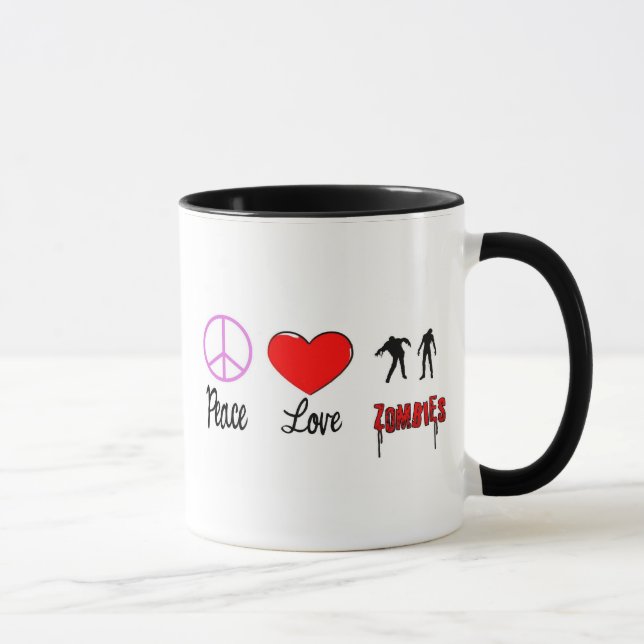 peace love zombies mug (Right)