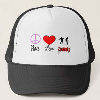 peace love zombies trucker hat