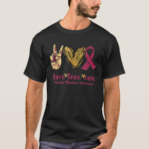 Peace Loves Cures Ribbon Multiple Myeloma Awarenes T-Shirt