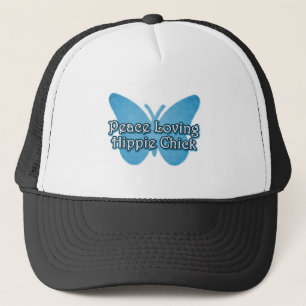 Peace Loving Hippie Chick Trucker Hat