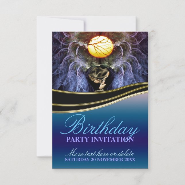 Peace Lunar Magic Birthday Party Invitation (Front)