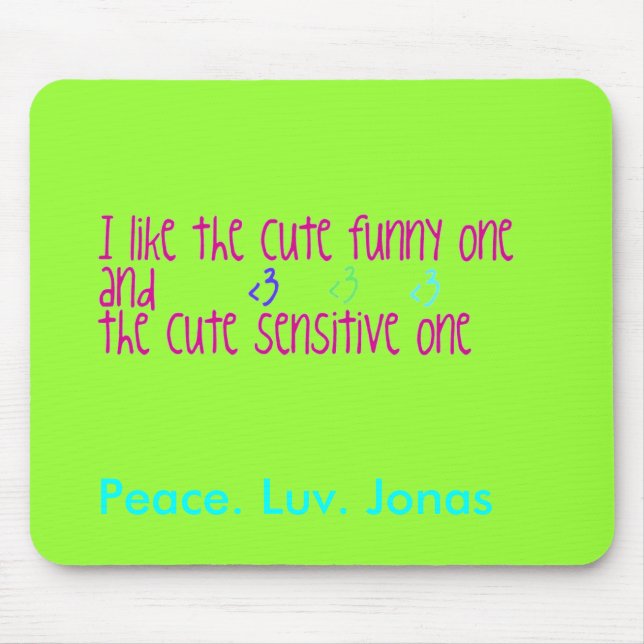 Peace. Luv. Jonas Mouse pad (Front)
