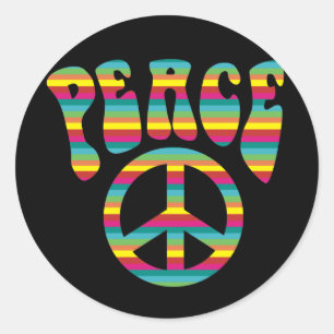 Peace maaan classic round sticker