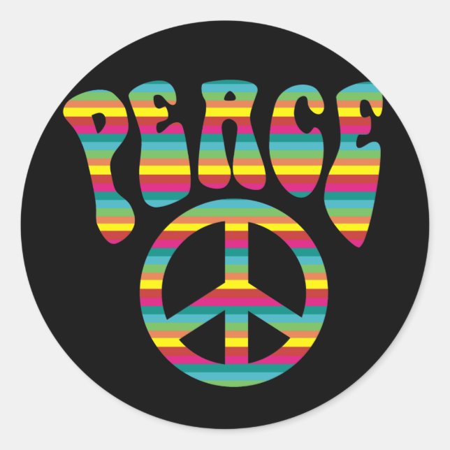 Peace maaan classic round sticker (Front)