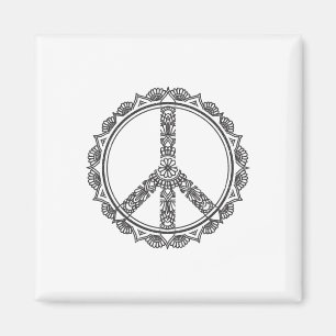 Peace Mandala Peace Sign Yoga Buddha Yogi Gift - C Magnet