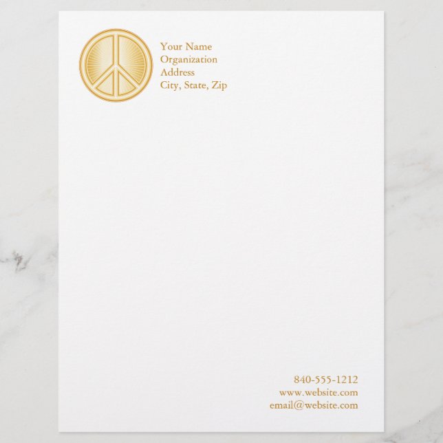 Peace Mandala Personalized Letterhead (Front)