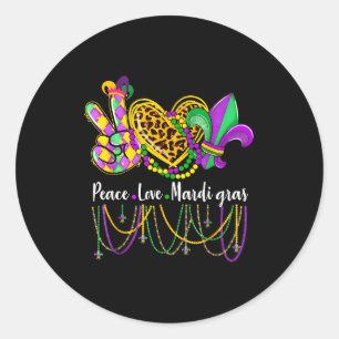 Peace Mardi Gras Beads Carnival Classic Round Sticker