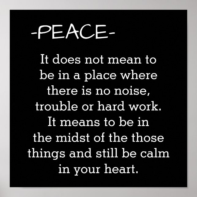 Peace - Meaning Of - poster print (Front)