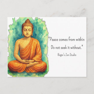 Peace Meditation Buddha Spirituality Self Care Postcard