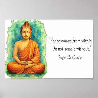 Peace Meditation Buddha Spirituality Self Care Poster