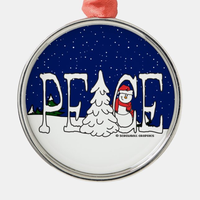 Peace Metal Tree Decoration (Front)