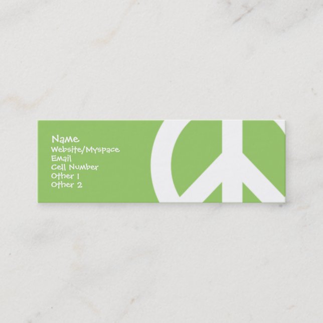Peace Mini Business Card (Front)