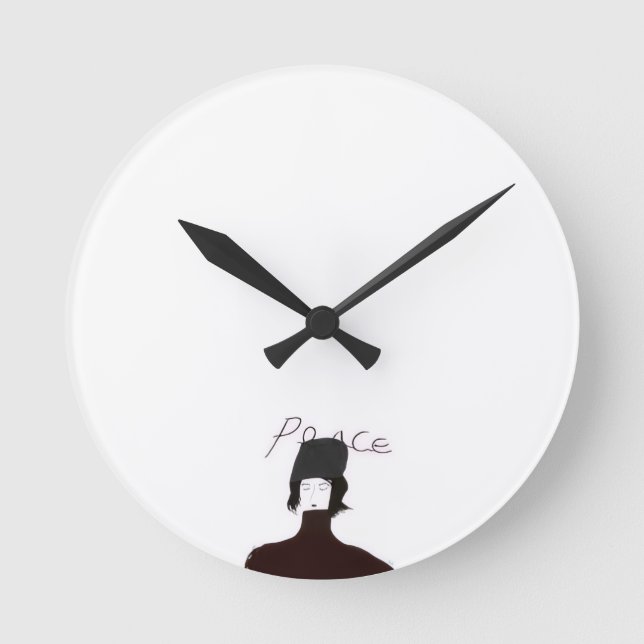 Peace Minimal Art Wall Clock (Front)