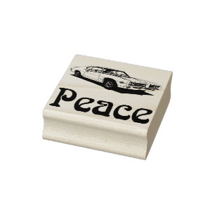 Peace muscle car 1960s rubber stamp