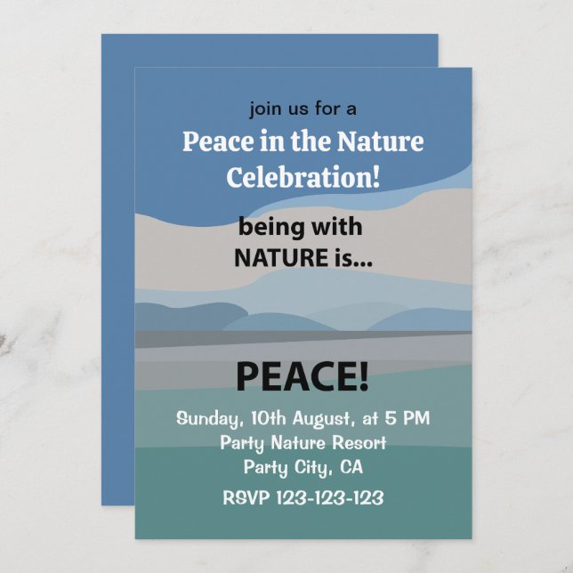 Peace Nature Celebration Invitation (Front/Back)