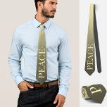 Peace, no war, subtle elegant brown tie<br><div class="desc">This beautiful custom tie features the word peace in light beige on a brown yellow goldengradient background. Ideal but subtle and stylish way to show your attitude towards peace and freedom,  against war and violence. For pacifists,  anti-war demonstrations and peace seekers.</div>