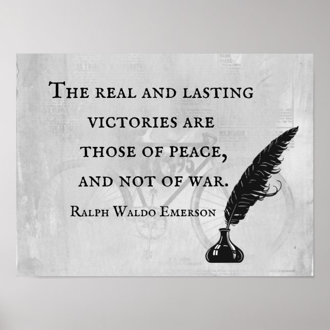 Peace, Not War - Emerson Quote Poster (Front)