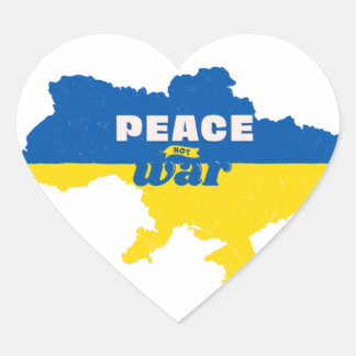 Peace Not War map Heart Sticker