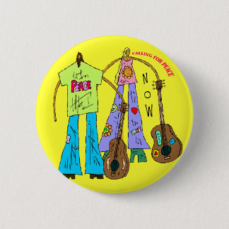 PEACE NOW 6 CM ROUND BADGE