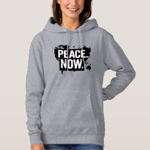 "PEACE. NOW." Global Map T-Shirt Hoodie