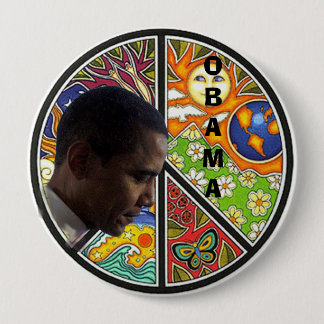 PEACE OBAMA 10 CM ROUND BADGE