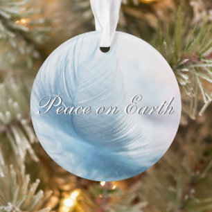 Peace of Earth White Feather Ornament