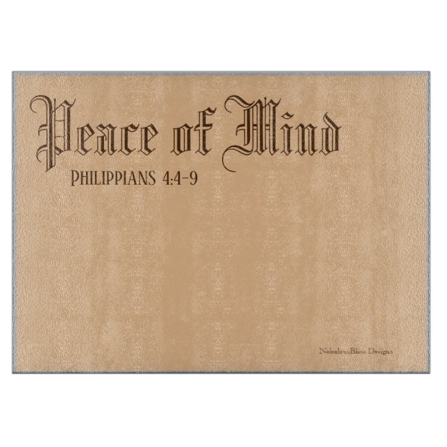Peace of Mind 15' X 11" Glass Cutting Board (Front)