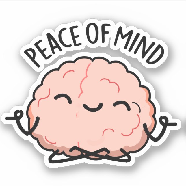 Peace Of Mind Funny Brain Meditation Pun  (Front)