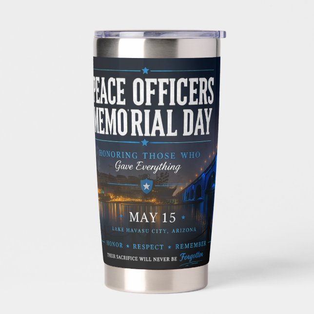 Peace Officers Memorial Day London Bridge Insulated Tumbler (Left)