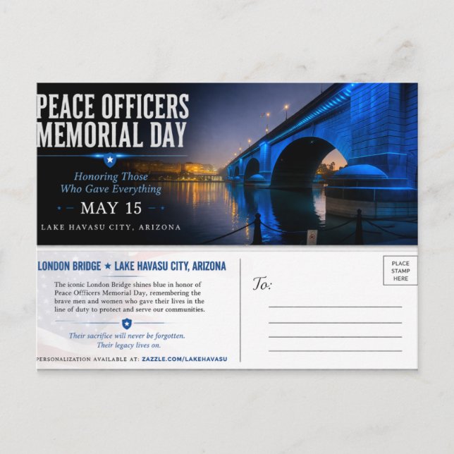 Peace Officers Memorial Day London Bridge Postcard (Front)