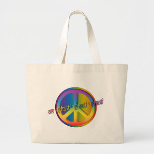 Peace Om Shanti Large Tote Bag