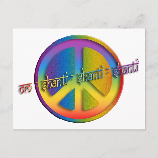 Peace Om Shanti Postcard (Front)