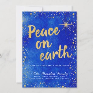 Peace On Earth 3 Photo Custom Christmas Holiday Card