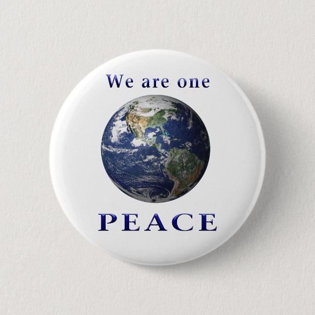 Peace on earth 6 cm round badge (Front)