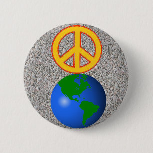 Peace On Earth 6 Cm Round Badge