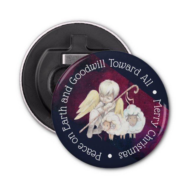 Peace on Earth and Goodwill Towards All Shepherd Bottle Opener (Front)