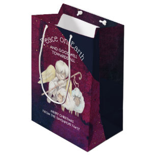 Peace on Earth and Goodwill Towards All Shepherd Medium Gift Bag