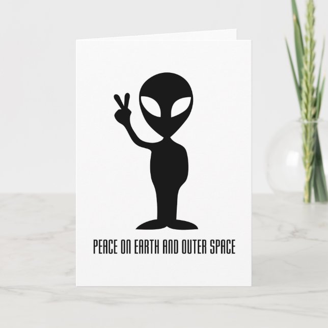 Peace on Earth and Outer Space Holiday Card (Front)