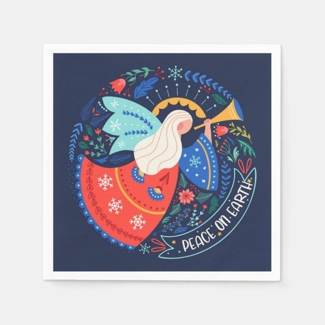 Peace on Earth Angel Design Napkin (Front)