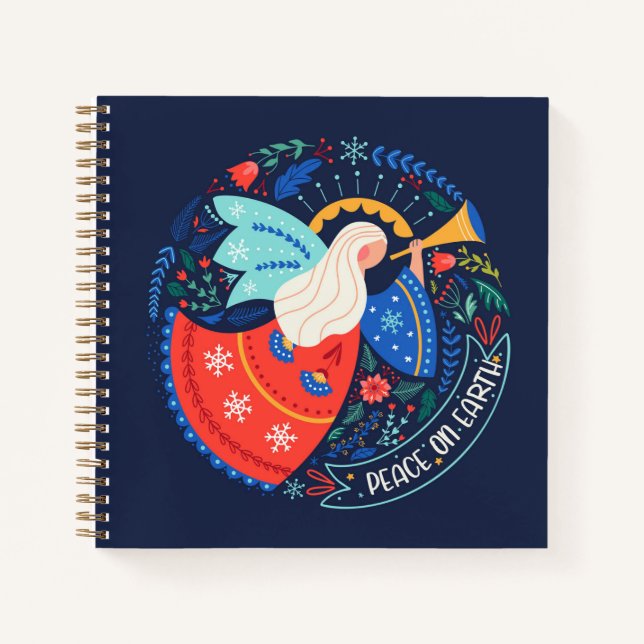 Peace on Earth Angel Design Notebook (Front)