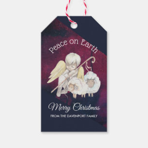 Peace on Earth Angel Shepherd with Lambs Gift Tags