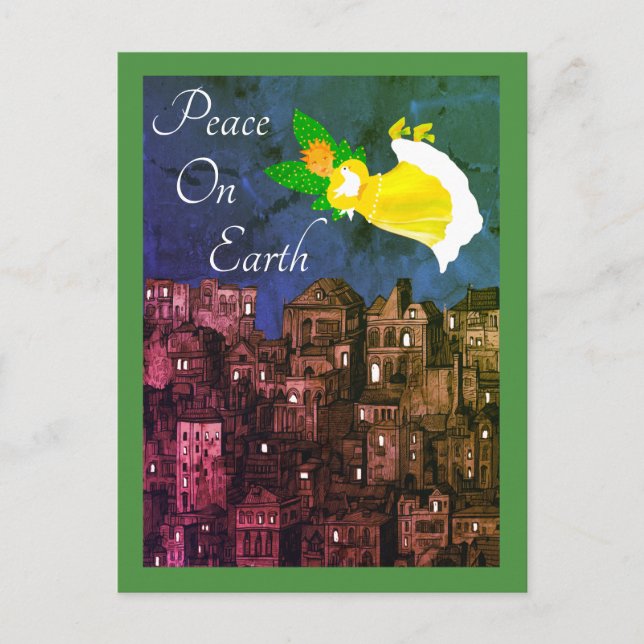 Peace on Earth Angel with Dove Flat Card (Front)