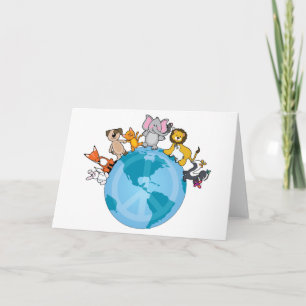 Peace On Earth Animals Card