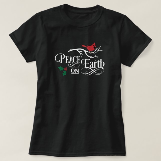 Peace On Earth at Christmas Cute Women's T-Shirt (Design Front)