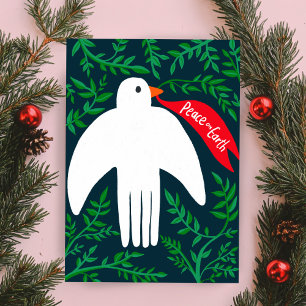 Peace on Earth Bird Dove Christmas Xmas Holiday Card