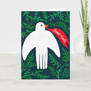 Peace on Earth Bird Dove Christmas Xmas Holiday Card